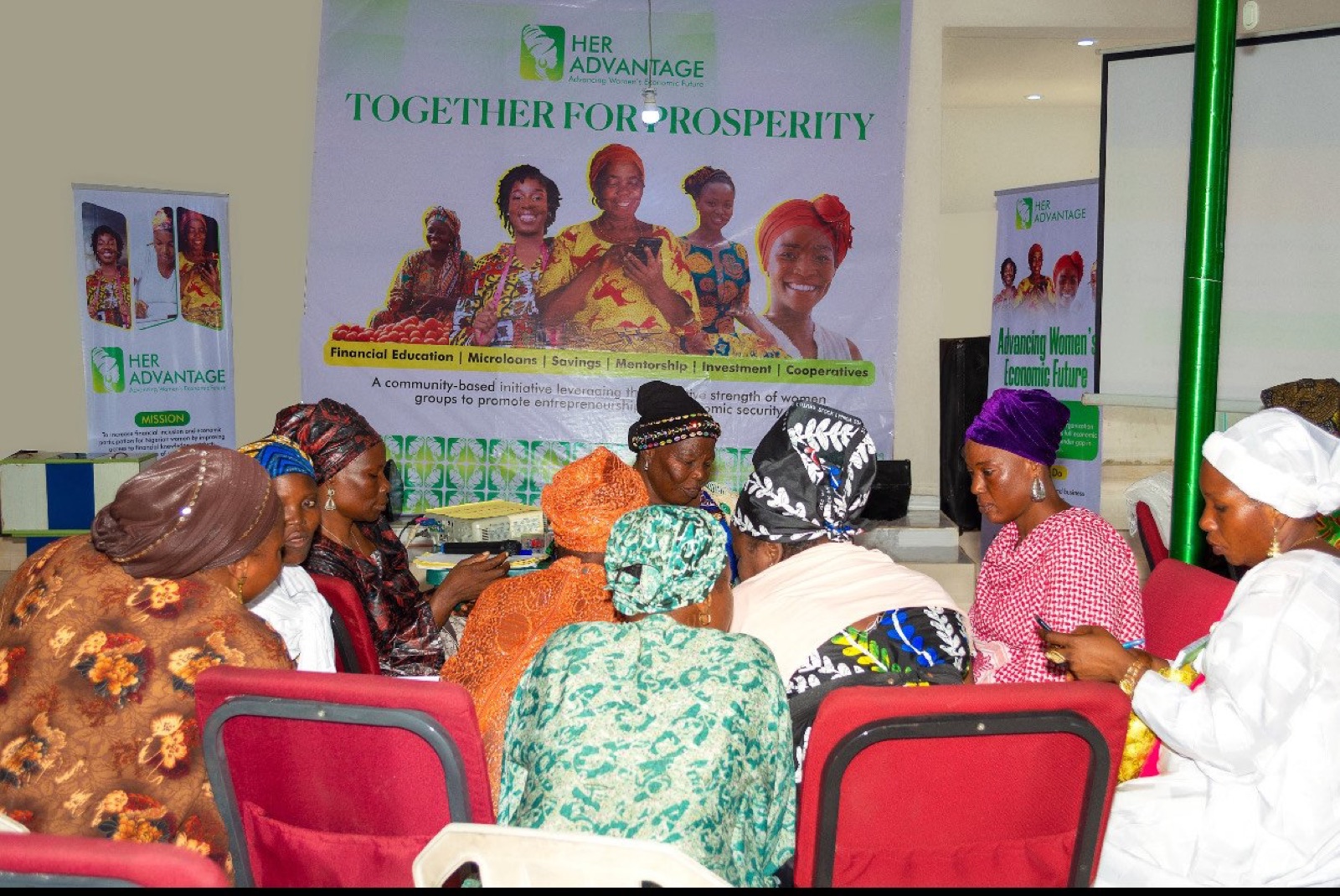 Women seated at a Together for Prosperity training session