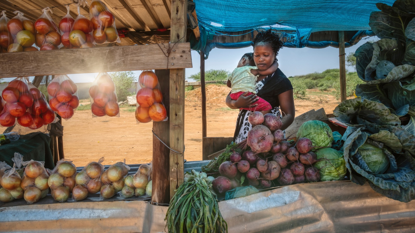 Grace Okon at her food business in Lagos